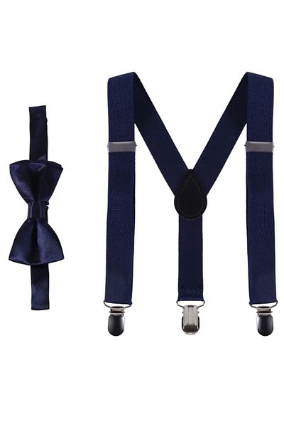 OEM Children's Suspenders and Bow Tie, Dark Blue, 1-10 Years