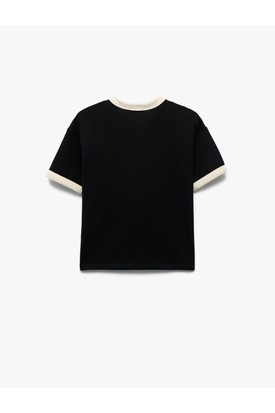 Koton Cotton Short Sleeve Ribbed Crew Neck Oversize T-Shirt