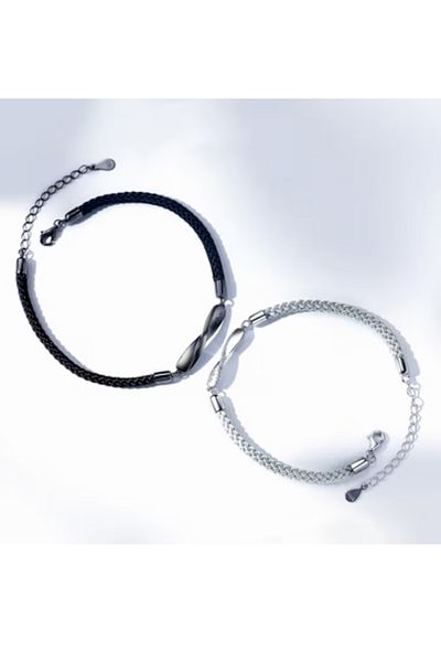 OEM Set 2 bratari cu infinit pandantiv placat in argint