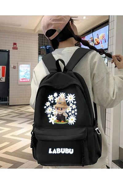 Toum Σχολική τσάντα πλάτης με στάμπα Labubu Design