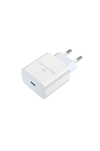 PRESTICO 20W charger with USB-C port, PrestiCo F8A, EU mains plug, in blister, white