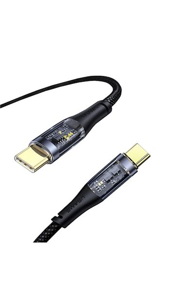 Usams Cablu de date Type-C la Type-C PD, 100W, 1.2m - Usams Icy Series (US-SJ574) - Negru