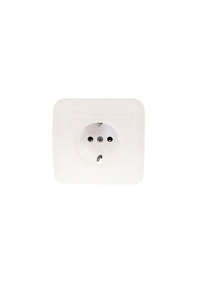 OEM Schuko wall socket 250V 16A, with grounding, dimensions 80 x 80 x 40 mm, white