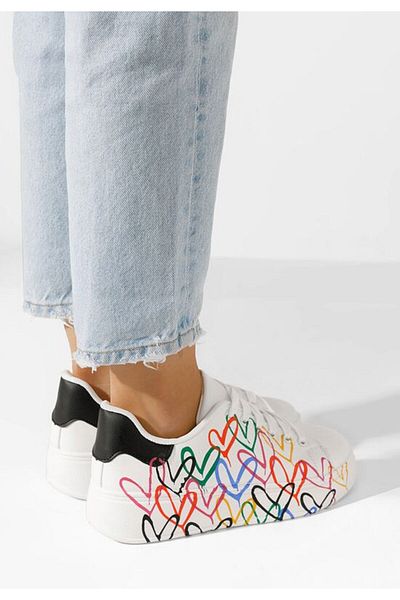 B T Shoes Teniși dama Carlina V2 albi