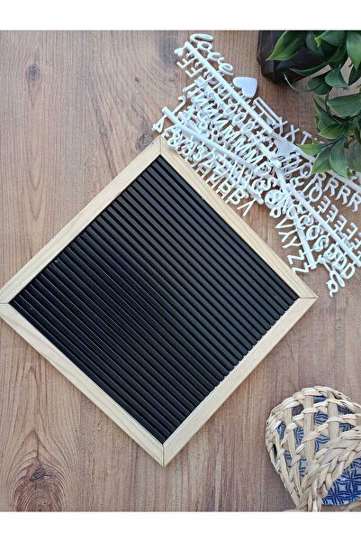 Wooden Factory Harfli Mesaj Panosu – Değiştirilebilir Yazı Tahtası - Ham Ahşap Çerçeveli