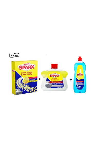 ASPEROX AsperoxSparxBulaşık Makinesi Tuzu 1.5 Kg+Makine Temizleyici+Parlatıcı&Kurutucu-3'lü set
