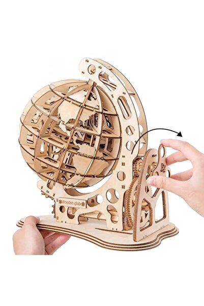 Star Master Set de Construit din Lemn, Macheta 3D, Mecanic, Copii si Adulti, 172 piese, Globul pamantesc, 14 ani