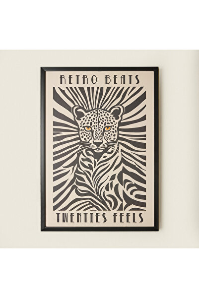 Evidea Deco Leopar Tablo - Beyaz / Siyah - 50x70 cm