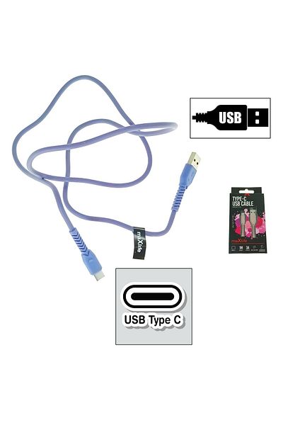 MaxLife Naturals Cablu cu conectori USB-A mascul la USB-C mascul, Maxlife 75816, încărcare, transfer de date, 3A