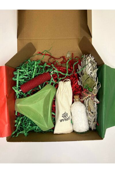 Elioure Özel Üretim Yılbaşı Hediye Kutusu Üçgen Tütsülük Palo Santo Renkli Ba...