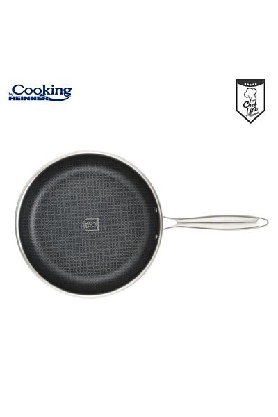 Cooking by Heinner 3-Ply Stainless Steel Frying Pan 24x4.5 Cm, ​​Titanium3