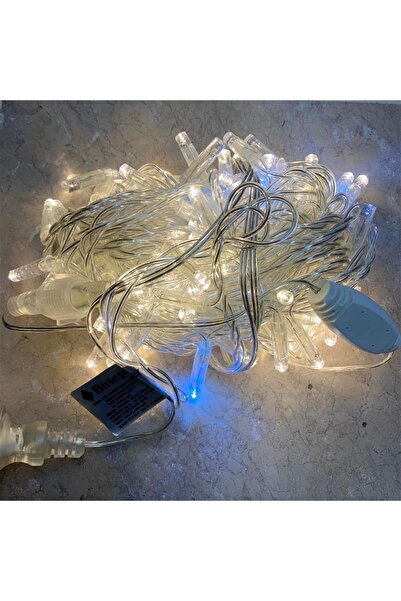 Elioure Ip Led Işık Ip65 Şeffaf Kablo Gün Işığı + %15 Beyaz Flaş 10 Metre 100 Led Dış Mekan Yılbaşı Işığı