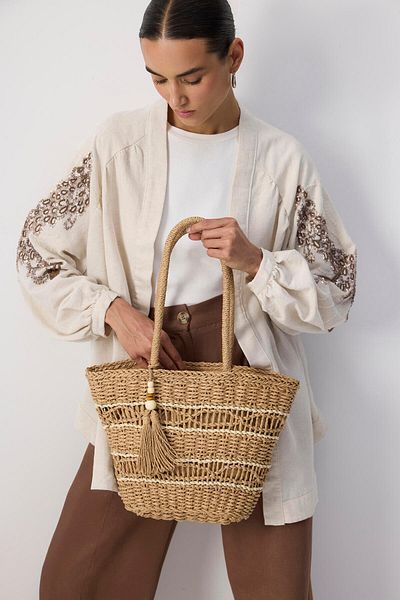 Touché Privé Tassel Straw Bag