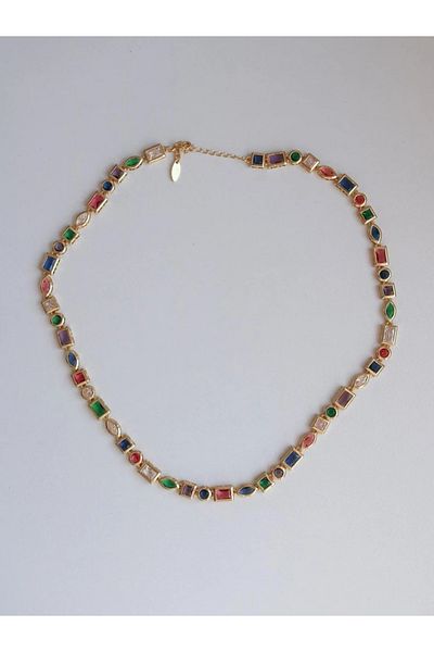 Reorah Collection Colorful Multiple Gems Necklace