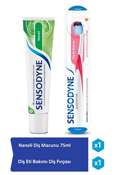 Sensodyne Ferah Nane Diş Macunu 75ml + Diş Eti Bakımı Diş Fırçası Yumuşak