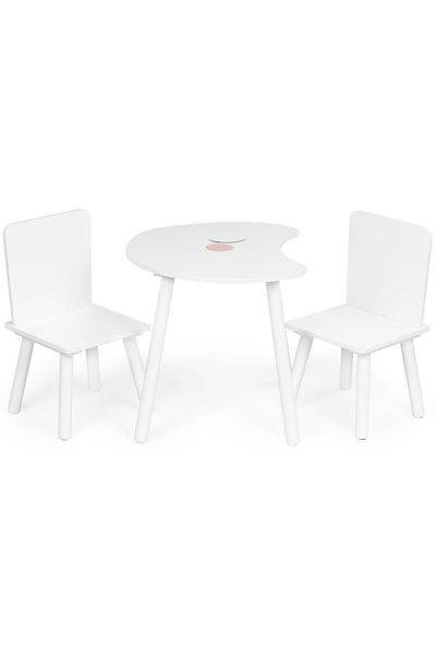 ideal STORE Set Masuta cu 2 scaune HomeWork Table idealSTORE Picioare din lemn de pin Blat MDF Ideal pentru bloc