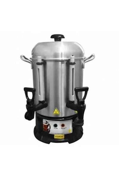 SAVLAR 80 Cup Tea Vending Machine - Stainless Steel, Double Faucet, Industrial Samovar
