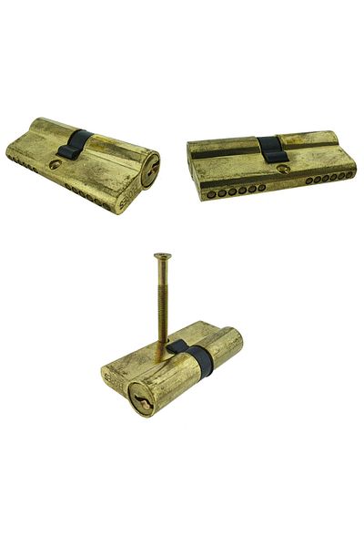 flores Security cylinder, door lock, Flores 65392, with 3 keys, 68 mm, brass