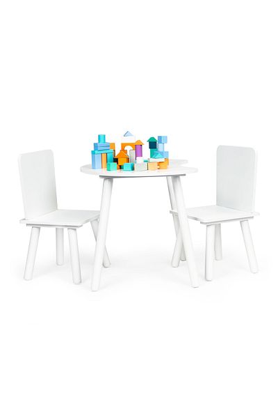 ideal STORE Set Masuta cu 2 scaune HomeWork Table idealSTORE Picioare din lemn de pin Blat MDF Ideal pentru bloc