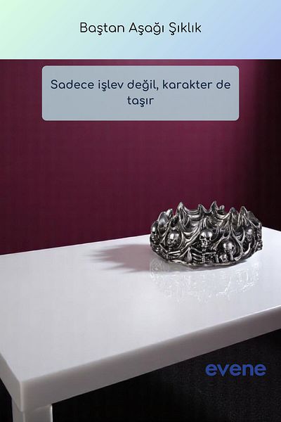 Evene Scrumieră Argintiu Culoare Antică Scrumieră Decorativă Model 9