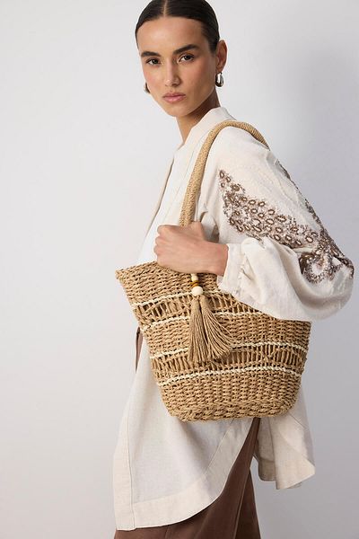 Touché Privé Tassel Straw Bag
