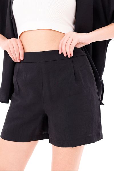 LA PANTE Low Sleeve Shirt with Front Pockets and Side Zipper Modal Shorts Set