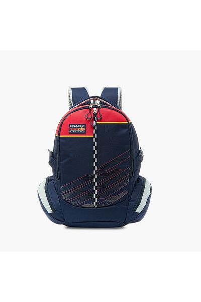 Red Bull Panelled Backpack with Adjustable Straps and Zip Closure - 18 inches