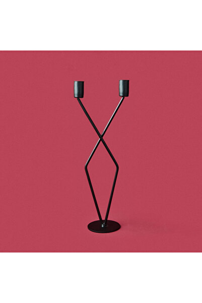 Evidea Deco Alessa Şamdan - Siyah - 32 cm