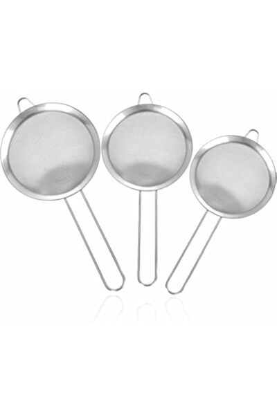 MARKQ Tea Strainer Set of 3 – Stainless Steel Fine Mesh Sieves (7cm, 8cm, 10c...