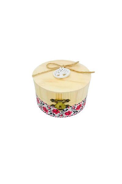 OEM Cutie din lemn pentru prima șuviță de păr, rotundă 9x5cm, personalizată