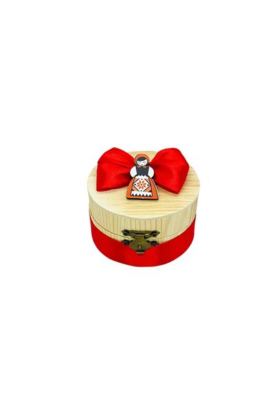 OEM Cutie pentru prima suvita din lemn, rotunda, personalizata traditional