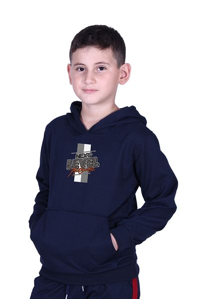 FYK KİDS Суитшърт за момче с качулка и джоб тип кенгуру, Next Level