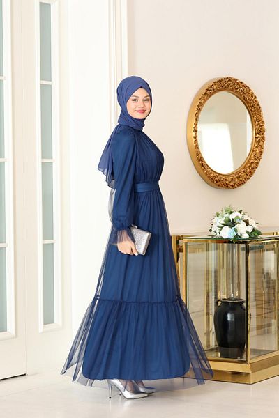 Modaviki Βραδινό φόρεμα Eftelya Indigo SN90
