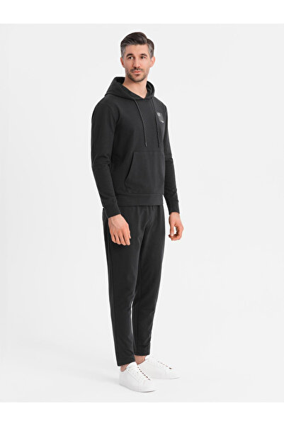 OMBRE Herren Sweatshirt Set Hoodie + Jogginghose - Schwarz V1 Z107 XL