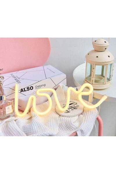 Raffine ضوء زخرفي نيون LED على شكل علامة حب باللون الأصفر