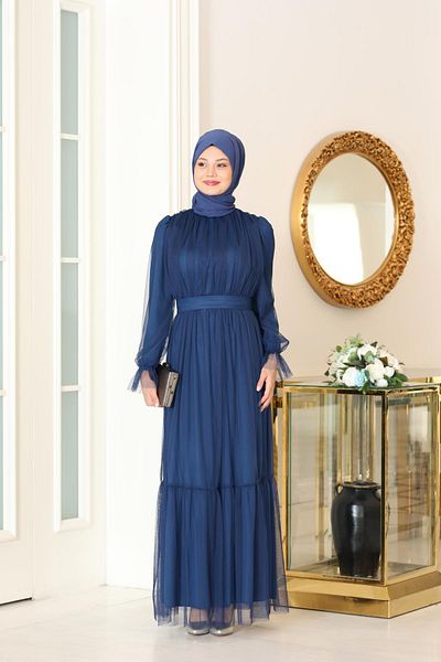 Modaviki Βραδινό φόρεμα Eftelya Indigo SN90