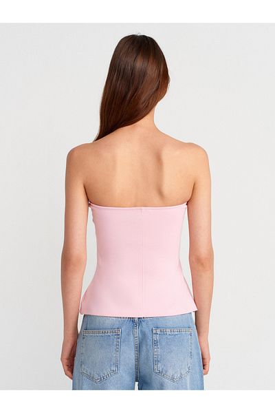 Dilvin 31860 Strapless Top-Powder Pink
