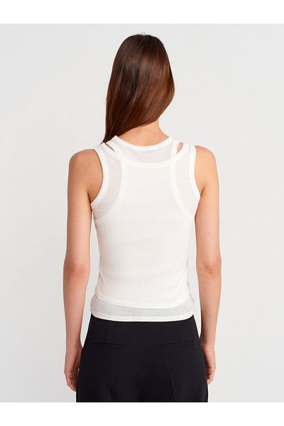 Dilvin 31853 Double Look Top-Ecru