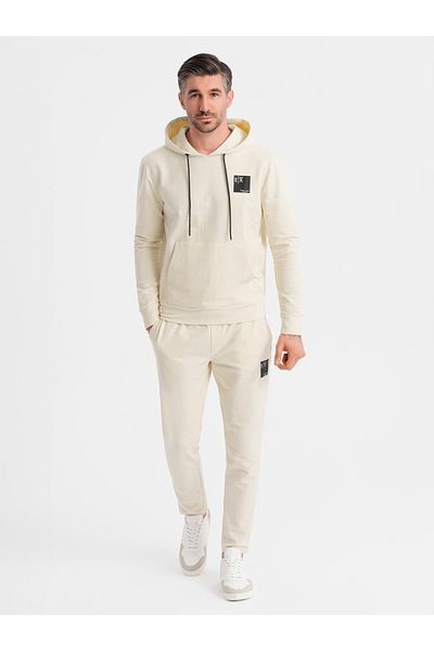 OMBRE Herren Sweatshirt Set Hoodie + Jogginghose - Creme V2 Z107 XXL