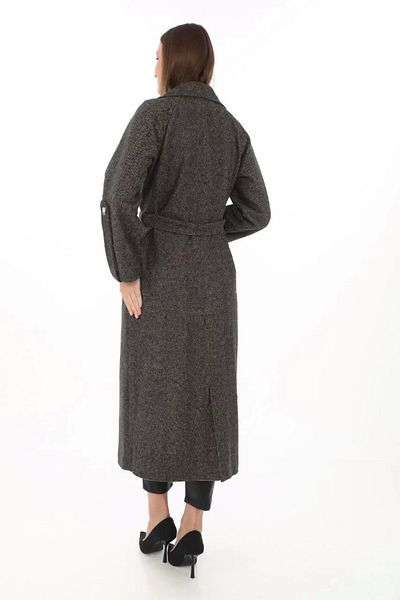 Aria's Closet Smoked Colored Cashmere Stamp Coat for Women - Epaulette and Lining