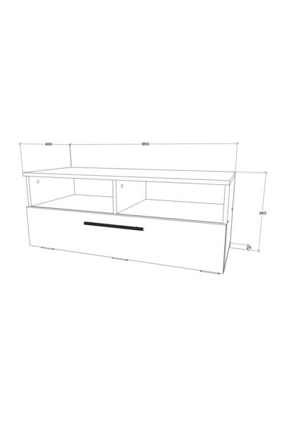 haaus.ro Kos Chest of Drawers, One Door, 2 Shelves, Anthracite/Artisan Oak, 95 x 40 x 39 cm