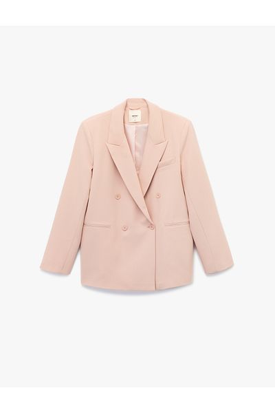 Koton Double Breasted Long Sleeve Oversize Blazer Jacket