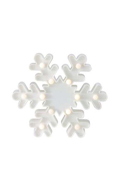 Raffine 12 قطعة من مصابيح LED الليلية على شكل ندفة الثلج باللون الأبيض 25 × 2...