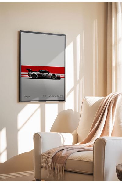 21mxm Poster minimalist cu supermașină, tablouri pe pânză fără ramă, Colecția White Design 2025
