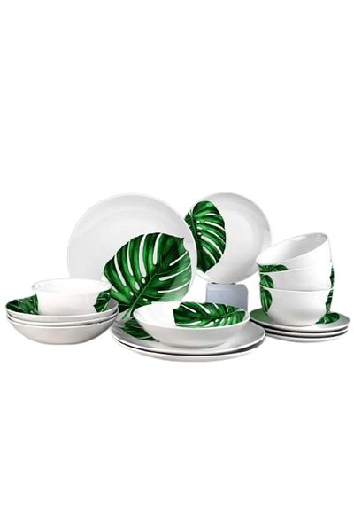 OEM 16-piece dinner service set, Leaf model