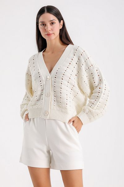 Barbara Baileys Women's Cardigan with Openwork Buttons