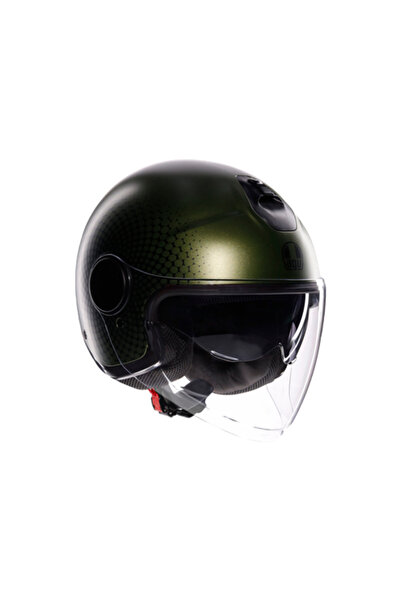 AGV Eteres Andora Mat Yeşil Siyah Açık Kask