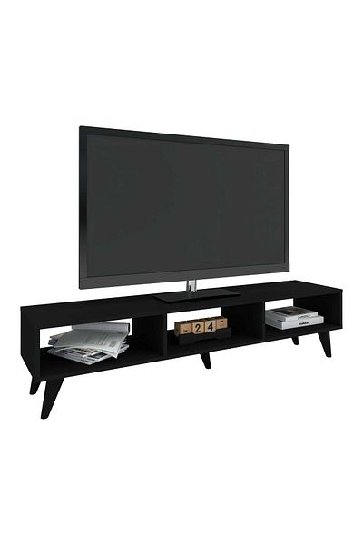 haaus.ro Comoda TV Tirro V2, Negru, 150 x 35 x 35 cm