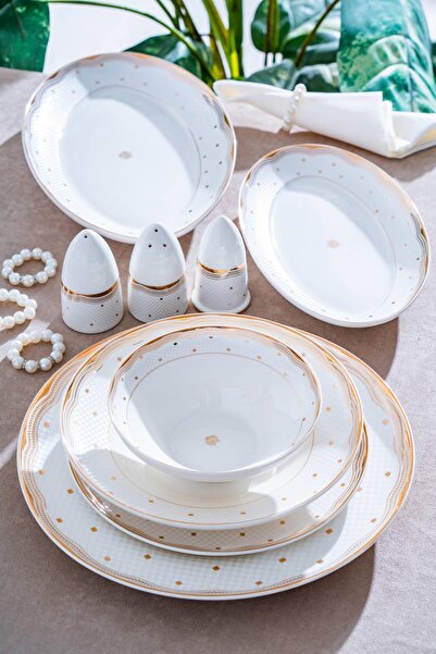 ACAR Espino 54 Parça 12 Kişilik Porselen Yemek Takımı