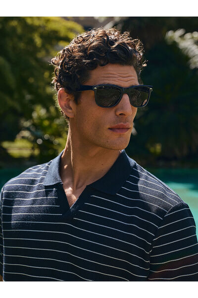 LC Waikiki Nevavm with a Difference Polo Collar Short Sleeve Striped Men's T-...